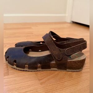 BioNatura Easy Leather Sandals Brown Mary Jane Comfort Cork Sole Size 39 (8)